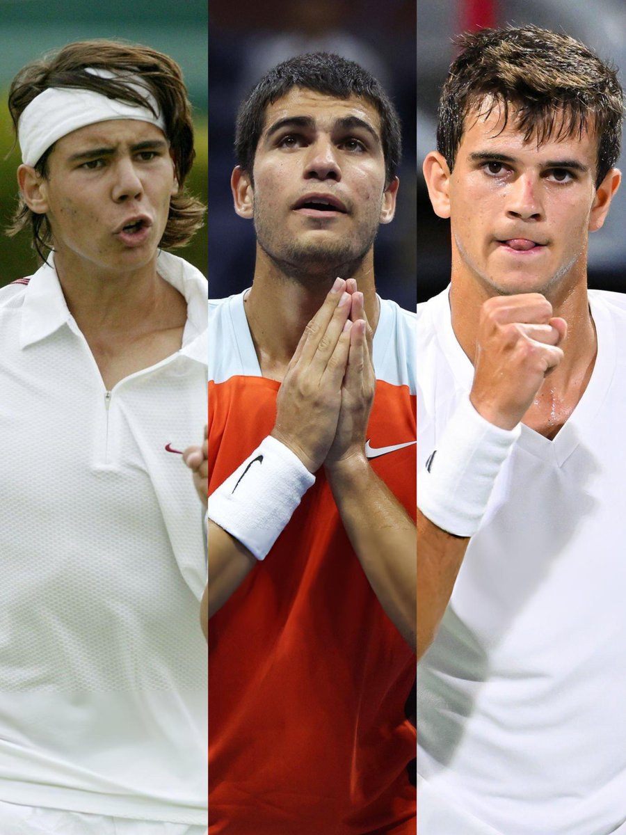 Tiempodetenis1's tweet photo. 🤯 ESTE DATO ES INCREÍBLE.

Solo tres jugadores alcanzaron los cuartos de final en tres Masters 1000 consecutivos antes de cumplir 20 años.

1️⃣ 🇪🇸 Rafael Nadal
2️⃣ 🇪🇸 Carlos Alcaraz
3️⃣ 🇪🇸 Rafael Jódar

Sí, los tres son ESPAÑOLES.

ℹ️ @OptaAce https://t.co/1jTS6LCpv6