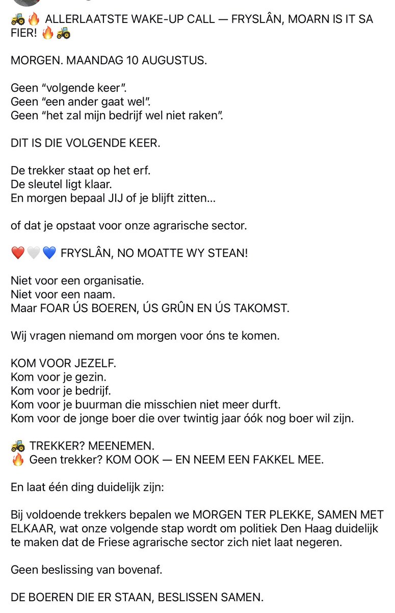 MenuKaktus's tweet photo. Ook de Friese boeren staan op! Maandag 10 augustus.
#Sexbierum 

🚜 FRYSLÂN — START DY TREKKER. 🚜 https://t.co/khgI1Ce3KP