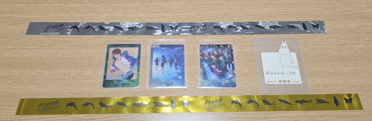shibukithi_158's tweet photo. 【交換】 Free!　オケコン　クリアカード　銀テ

譲：画像1枚目(銀テは2025鳥取公演分/ハーフカット)
求：
クリカ→画像2枚目>遙と凛が写っているもの>定価
銀テ→オケコン2026またはMSの赤(どちらも1カットでも可)

郵送>タイミングが合えば都内手渡し可能です
検索からもお気軽にお声がけください https://t.co/RtPik1JJSS