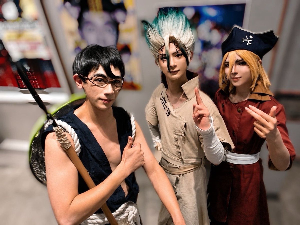 sarumaryuto's tweet photo. ◆Cosplay◆

Dr.STONE

千空／RokiBrightさん
@roki_bright

龍水／swanさん
@swan737 

金狼／ぴぽぱぽ

雷雨が降りしきる天気の中、
カッコいい千空＆龍水と撮らせて頂きました‼️⛈️⚡️

#コスサミ 
#コスサミ2026 https://t.co/KhMWeBKYxk