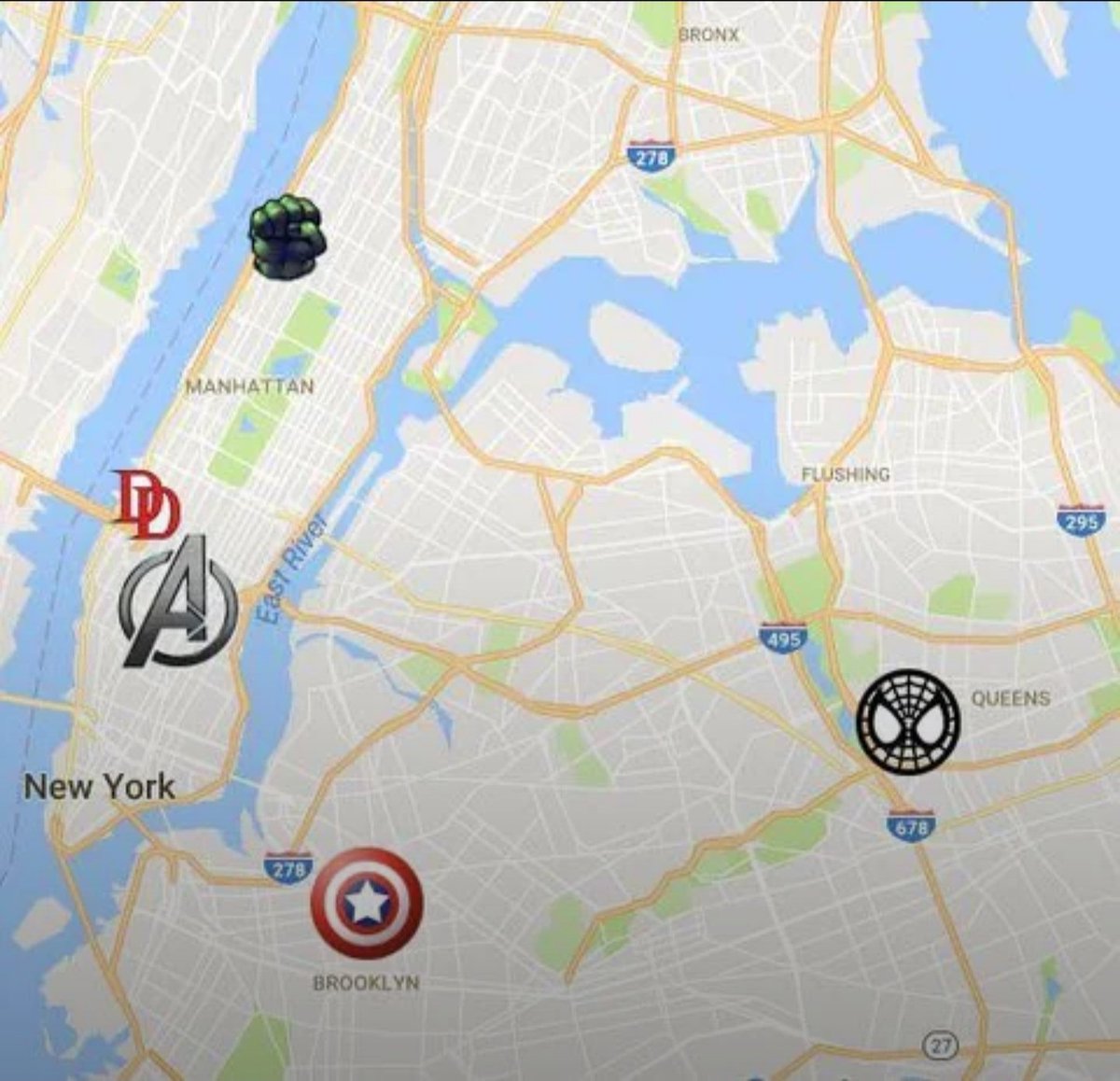 _dave_mccoy's tweet photo. It’s wild how much happens in Manhattan, yet Marvel heroes never cross paths. 

Spider-Man is swinging past Greenwich Village, Daredevil is bleeding out in Hell's Kitchen, and Doctor Strange is ignoring both from the Sanctum Sanctorum. The spatial awareness is in the negatives!😭 https://t.co/qUaZBVfuW9