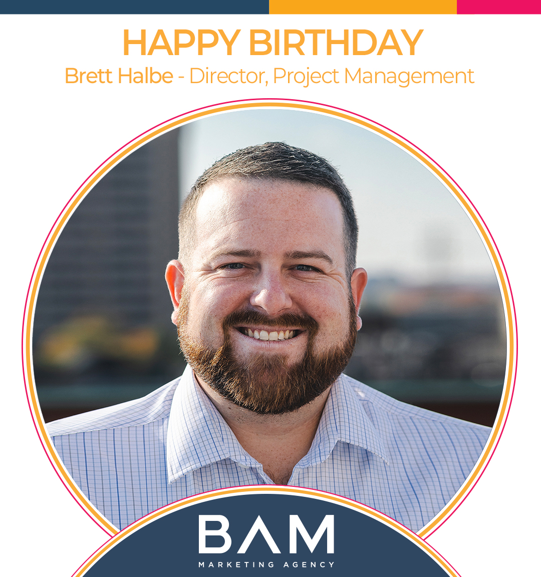 BAMMarketingSTL's tweet photo. Happy Birthday to one of our fearless leaders, Brett Halbe! As the Director of Project Management, Brett keeps the chaos in control, &amp; with a smile on his face! His eagerness to continue learning every day inspires each of us. May your day be filled with family &amp; rock'n ' roll! https://t.co/qO0JODLOv1
