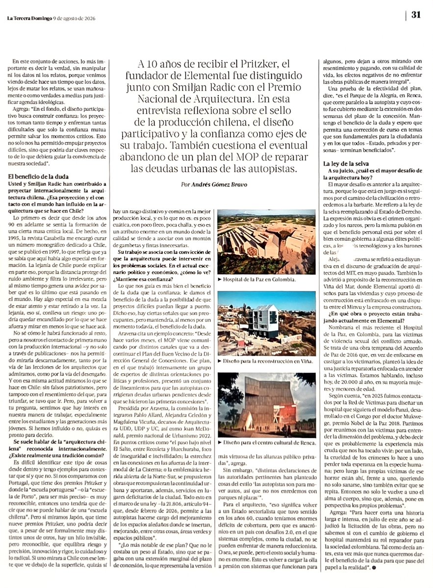 cleporati's tweet photo. Pareciera dramática y exagerada la expresión de Alejandro Aravena, sin embargo, viendo los gobernantes actuales y los procesos de individualismo, su expresión tiene sentido: "lo q está en juego es si seguimos por el camino de la civilización o retrocedemos a la barbarie". https://t.co/oAUKTm48tv