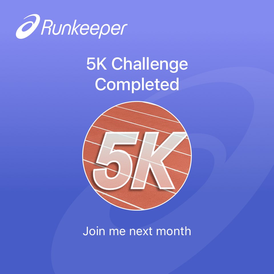 megjhunter's tweet photo. I got my steps in this month with a Challenge in the ASICS @Runkeeper app. #TrainWithRunkeeper https://t.co/Jp03bifndR