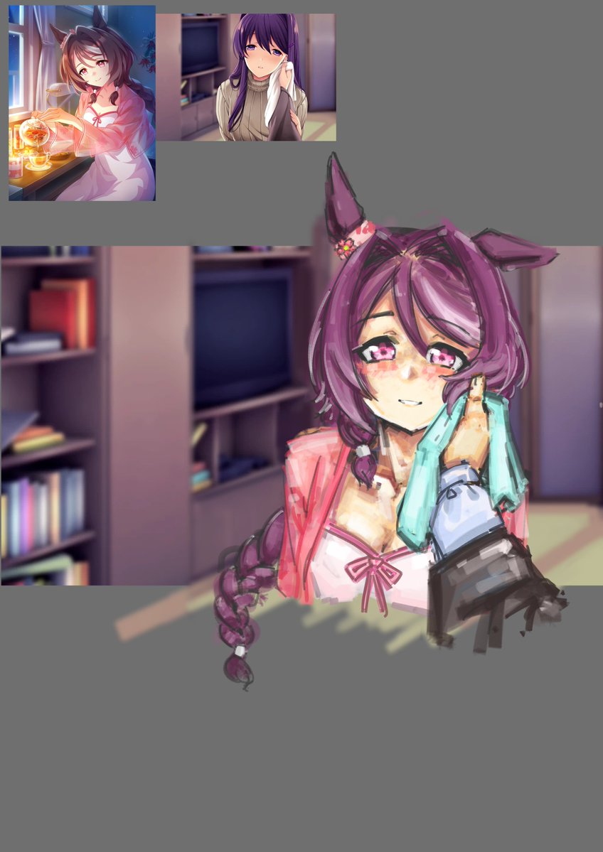 bonasteriey's tweet photo. this edit has been on my mind, so i paintover some DDLC cg https://t.co/gGw3WhaAE3