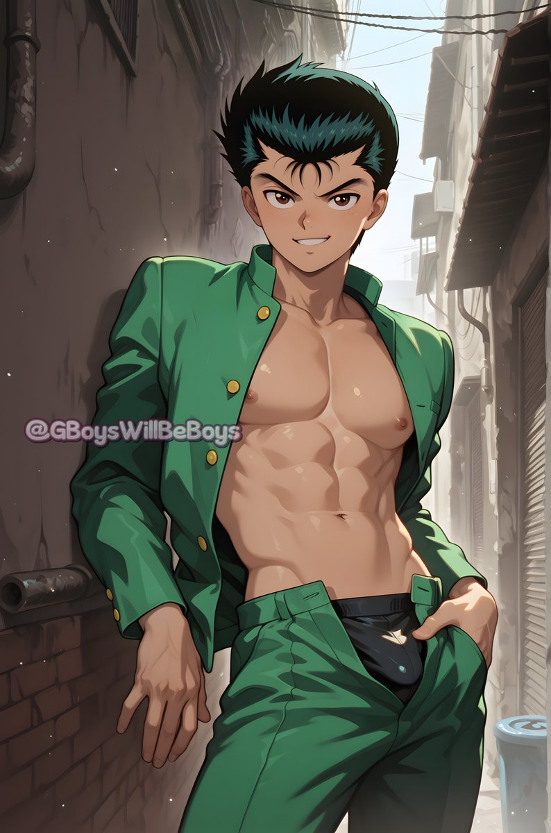 GBoysWillBeBoys's tweet photo. Gotta make buck somehow 💦
Yusuke Urameshi ; After Class Deal 💸
Full set in bio ✨
#YusukeUrameshi #Yusuke #YuYuHakusho #Yaoi #gay #gayai #AIart #AIBL部 #BL #AIイケメン部 #anime https://t.co/OGR9WCeKFd