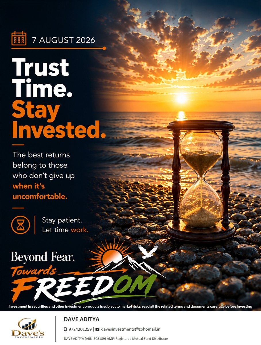 daveinvestments's tweet photo. Small steps, when taken consistently, can lead to meaningful outcomes.

Every SIP is a commitment towards your financial goals—one investment at a time, one step closer to the future you envision.

Small Steps, Big Freedom.

Beyond Fear, Towards Freedom. https://t.co/SNUaI9bjeD
