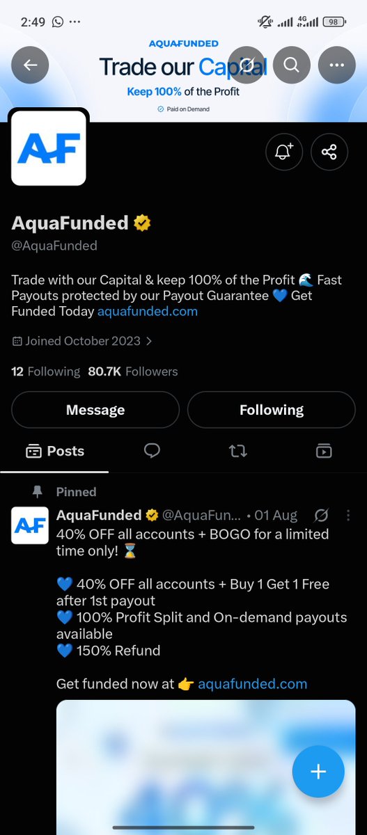 vixtrader_'s tweet photo. @sirrillahfx @sirrillahforex @AquaFunded @SocialFX001 @OGO_FX All is done sir I wish all the best ✅ 
@Yuse_vol2 @Yyusufalifta @justprotocol https://t.co/1gPhXjArSq