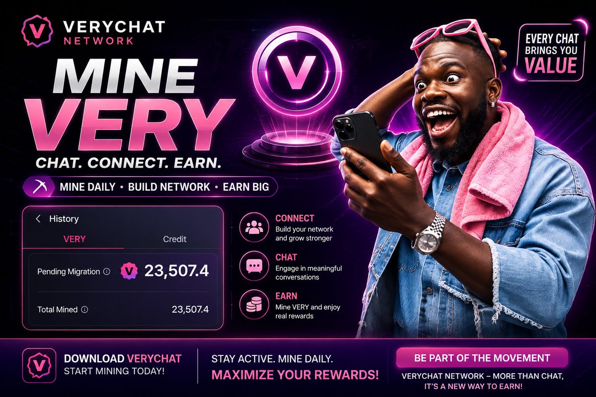 Mining_session's tweet photo. 🚨 $VERY MIGRATION IS ALMOST HERE! 🔥

#VeryChat migration starts Aug 10. ⏳🚀

How much $VERY have you mined so far? 👀

Start mining now &amp; get 50 FREE $VERY with my referral ID: magicstar 🎁

🔗 https://t.co/Rsi7VUVf1d

#VERY #VeryChat #Airdrop https://t.co/dpli9OZPgG
