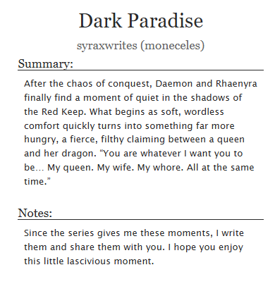 syraxwrites's tweet photo. #daemyra Dark Paradise • Chapters 1/1

“You are whatever I want you to be… My queen. My wife. My whore. All at the same time.”

https://t.co/B45SGQJ0mJ https://t.co/0pc3hIAZYY