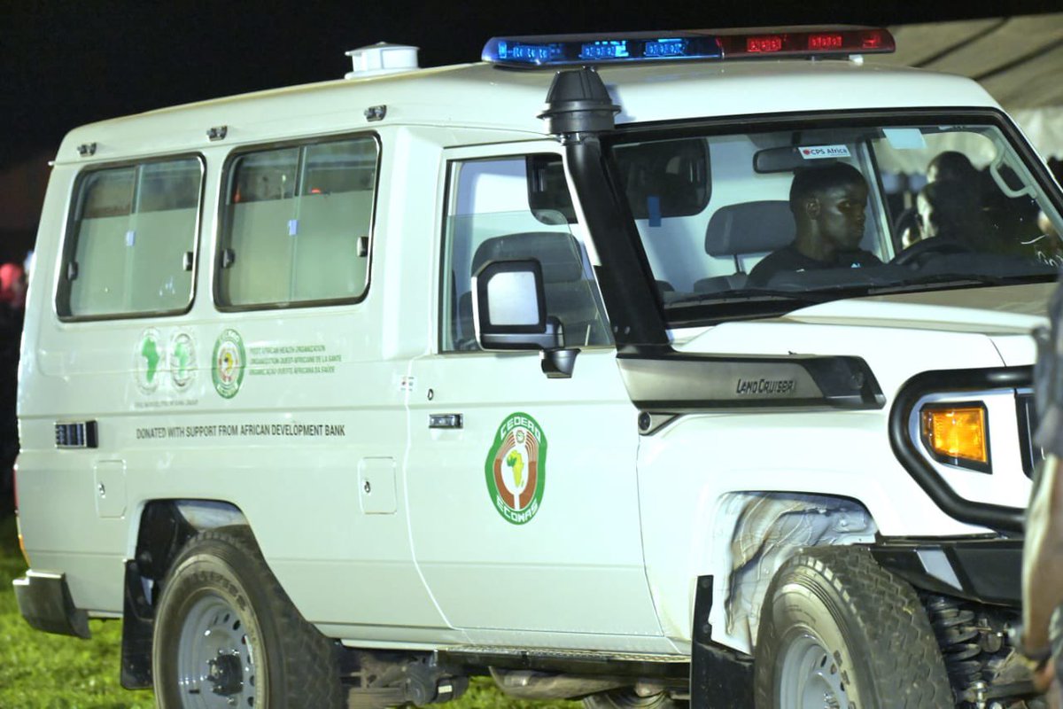 Presidency_GMB's tweet photo. As part of the ongoing tour, President Barrow handed over ambulances to the people of Nuimi and Jokadu districts upon laying 255km foundation stones yesterday. 

This gesture reaffirms the Government’s commitment to strengthening healthcare delivery. https://t.co/qrXTazejnU