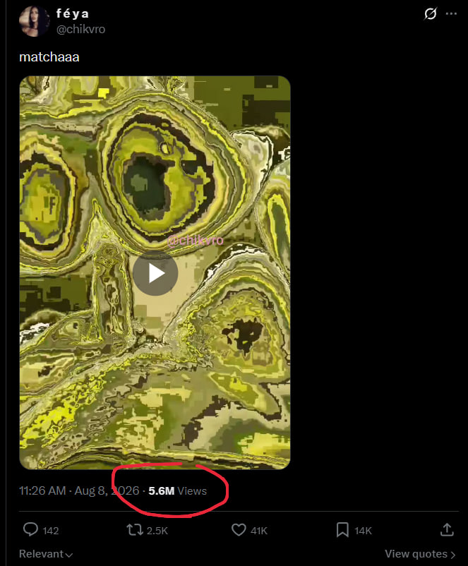 jordanfullport's tweet photo. WTF HAVE I JUST FOUND LMAO?!?!

Theres a secret gooner trend going on in x where people are posting literal porn with some weird ass filter and they are always captioned "matchaa"

Theres 100s of posts and the posts are getting millions of views with some people confused and others just straight gooning in the replies

Here's the search on x look it up 

https://t.co/bU9Ht8DyJp