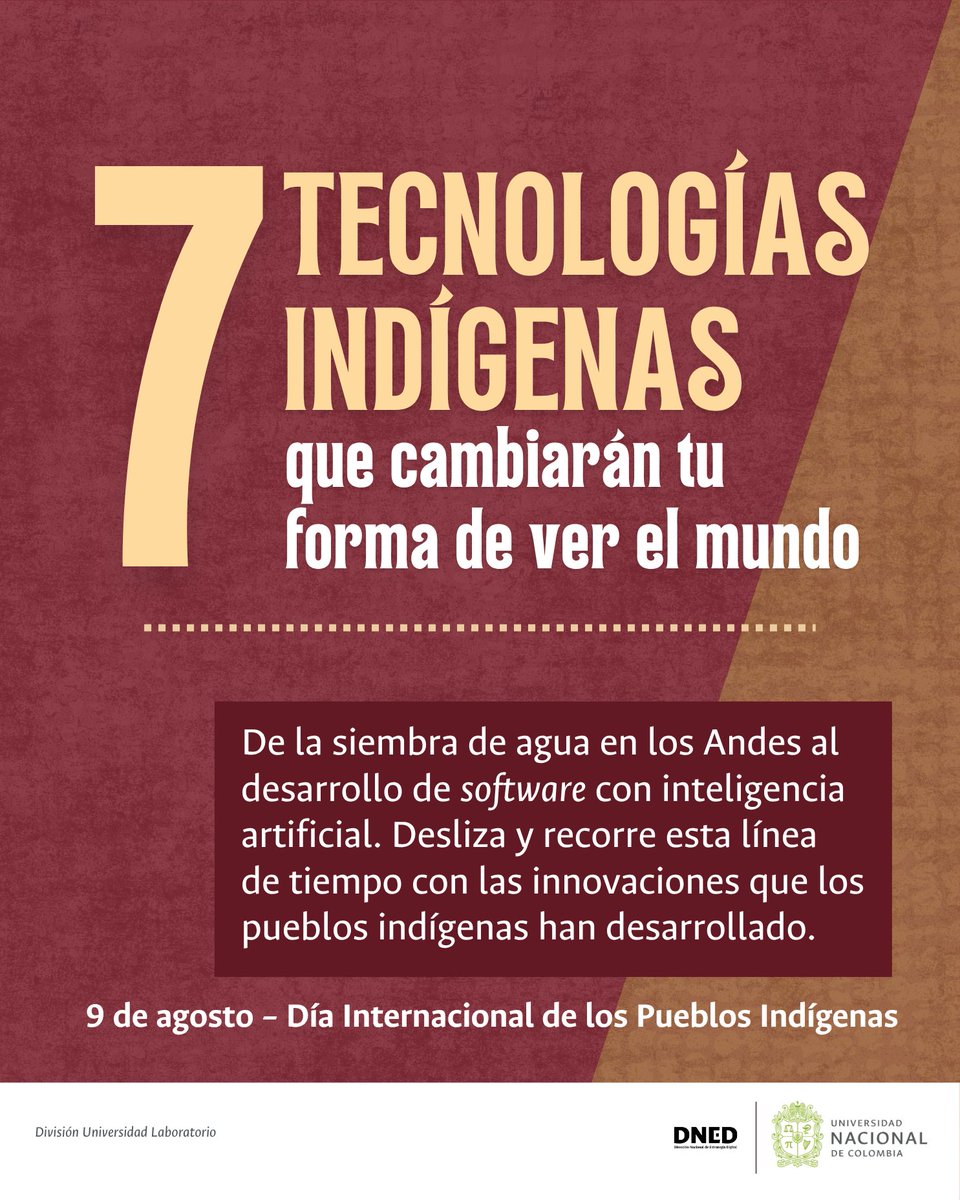 DNEDUNAL's tweet photo. Durante siglos, los pueblos indígenas han desarrollado tec para el agua, la agricultura, la arquitectura, la comunicación y la tecnología.

Este #DíaDeLosPueblosIndígenas presentamos 7 innovaciones que siguen aportando al presente y al futuro.

¿Cuál te sorprendió más? https://t.co/YtKPZRBPDX