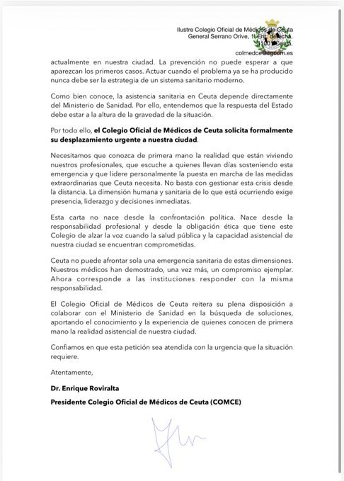 LaEtxebarria's tweet photo. Todos a una, Fuenteovejuna, etiquetad a la ministra Mónica García y decidle, que el colegio de médicos de Ceuta le ha enviado una carta abierta urgente, a ver si se da por enterada de una vez 
@Monica_Garcia_G https://t.co/IcPHoC0QKF