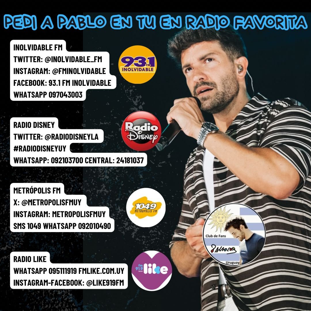 fcpalboranuru's tweet photo. Súmate a nosotros pidiendo a @pabloalboran en tu radio favorita, hoy pedimos #TuRefugio 🎵 🎶 https://t.co/w143h5Zx1t