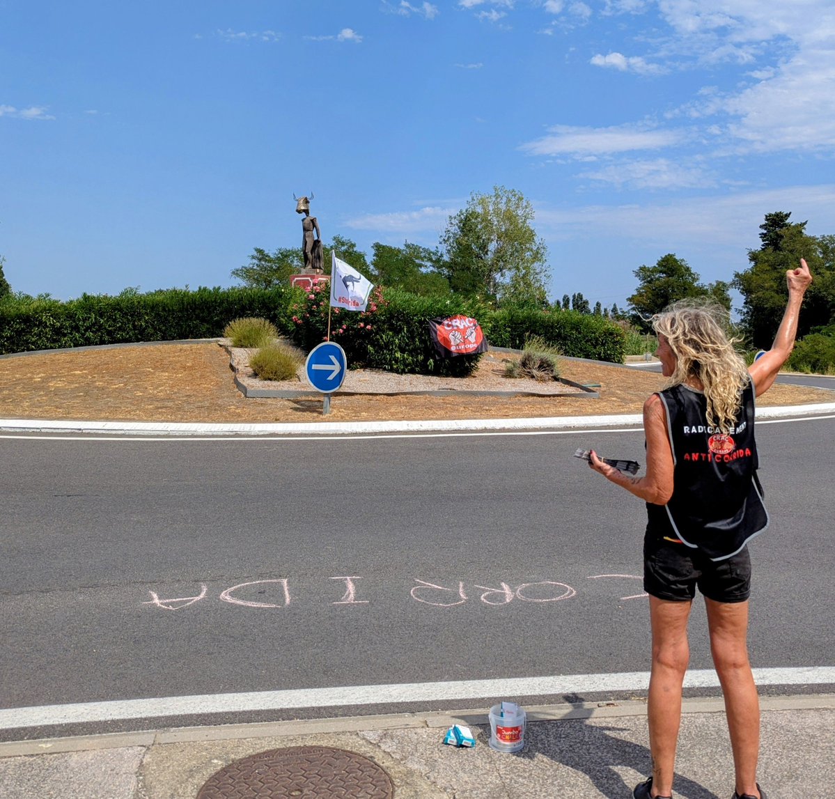 AllianceEthique's tweet photo. Aux côtés du @CRAC_Europe et du @BeziersColbac , ns sommes aujourd'hui à #Millas (66) pour dénoncer le sacrifice morbide de 6 taurillons lors d'une novillada. Arrêtons le massacre d' êtres innocents ! #StopCorrida #CorridaAbolition https://t.co/hOAZ18KDEg