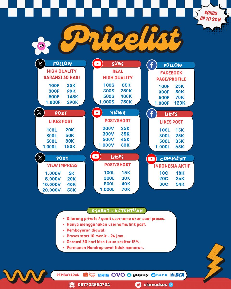Followshopee's tweet photo. wts yang mau jual followers beli likes views fyp permanen garansi permanen murah start 2K😍💗

t. folls ig instagram tiktok tt shopee sosmed indo aktif facebook youtube twitter x  live affiliate rt buzzer real indonesia zonauang #bealanja https://t.co/XsbU3yskoz