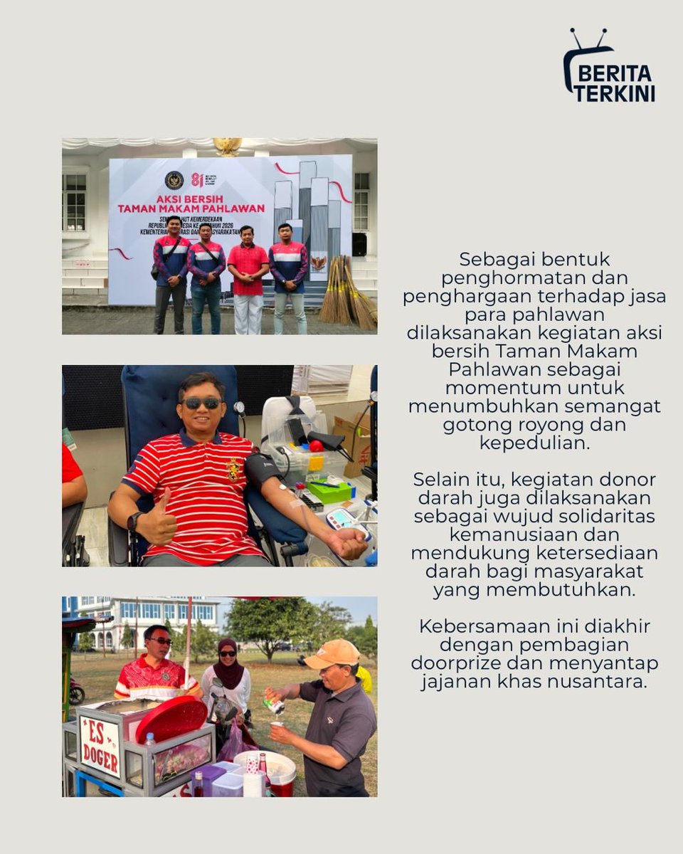 bapastangerang's tweet photo. 🇮🇩 Semarak HUT Ke-81 Kemerdekaan Republik Indonesia!🇮🇩

Keluarga Besar Kementerian Imigrasi dan Pemasyarakatan bersama-sama memeriahkan Hari Kemerdekaan melalui rangkaian kegiatan yang penuh semangat, kebersamaan, dan kepedulian. https://t.co/sYDyTaDJfX