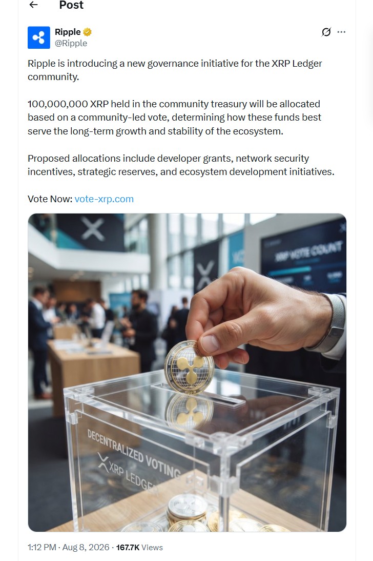 MaryRod43's tweet photo. Bro, you're not skipping the XRP governance vote, are you? It's live on https://t.co/XqLeR4Fwxa right now. 

If this thing passes, everyone who voted gets rewarded. Takes less time than scrolling TikTok , go drop your vote real quick! 🔥⁠⁠‍⁠⁠ https://t.co/vHrSqdeCmS