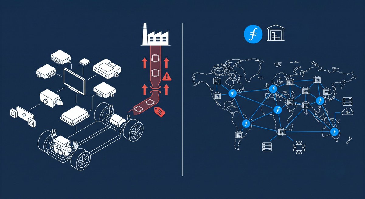 Filecoin's tweet photo. $880 to $1,470 is how much the DRAM shortage is adding to the cost of a premium electric vehicle in 2026, per Gartner analyst Masatsune Yamaji, speaking to EE Times. 

Filecoin pricing is already set by competing providers, never inflated by someone else's chip shortage. https://t.co/k3AAI7jLtb