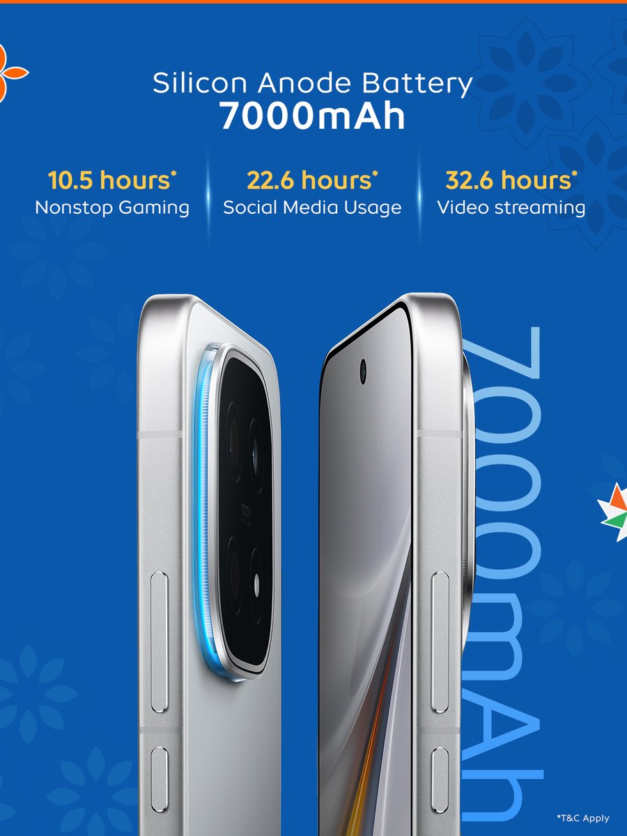 IqooInd's tweet photo. Power that doesn’t know when to stop. ⚡

The iQOO 15 brings flagship-level performance with Snapdragon 8 Elite Gen 5, a massive 7000mAh Silicon Anode Battery, and enough firepower to keep up with whatever you throw at it. 🔥

And now, it’s yours starting at ₹68,999*.

The Great Freedom Sale is ON.
Ready to go all in? 👀

*inclusive of taxes & offers

#iQOO15 #iQOO #GreatFreedomSale #Snapdragon #Gaming #Flagship