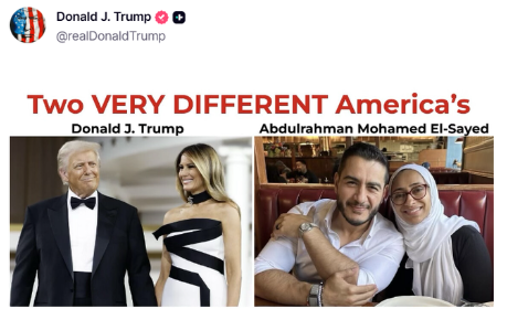 smc429's tweet photo. WIFE? Melania Trump's husband has a GIRLFRIEND named Natalie who openly travels with him everywhere,
Before that it was Laura, before that it was Kari, before that it was Stormy and Karen.

Melania is seen as much as The Invisible Man

Minor detail.. she was a regular in an underage sex trafficking mansion.
You bet they're different.
El-Sayed's wife isn't pond scum.