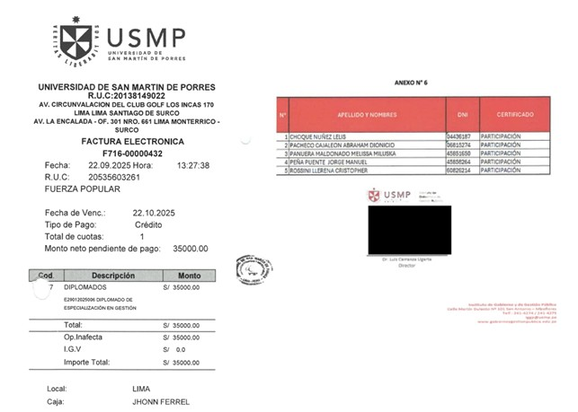 HernanInkarri's tweet photo. 🧑‍🎓🚫 La ONPE halló que el fujimorismo pagó diplomados de Gestión Pública en la USMP a sus cuadros con fondos públicos: el resultado fue que 5 reprobaron los cursos y una persona ni asistió a clases. https://t.co/fbTLNLLmBn