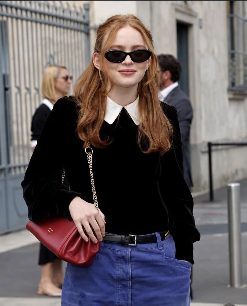 celebsvibs's tweet photo. your sunday needs this photoshoot by sadie sink during Milan Fashion Week.☺️☺️ https://t.co/wc1yIvj2nx