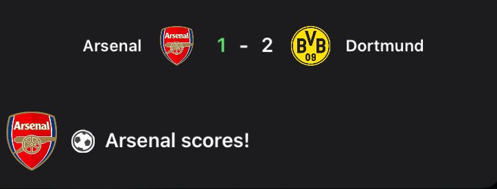 Ola_fx001's tweet photo. Arsenal erase their zero with a goal against Dortmund ⚽️💥

Did you think Dey can still equalize? https://t.co/tLcFgBfU3b