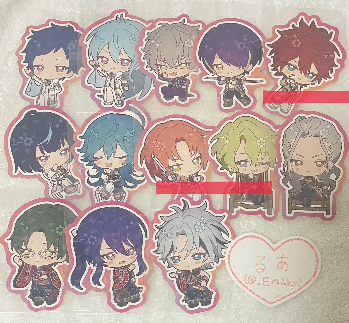 _EM2ky's tweet photo. [交換] あんスタ アニカフェ スタフォニ ステッカー

譲) 弓弦 渉 晃牙 忍 燐音 エス ライカ レオ 日和 凪砂 敬人 颯馬 維吹

求) ジュン >司1>真・アドニス・宙

・真、アドニスは友人分
・赤線はジュンとの交換
・ジュンは1:1~、他は2:2~

よろしくお願い致します。 https://t.co/JTk9aJgYqd