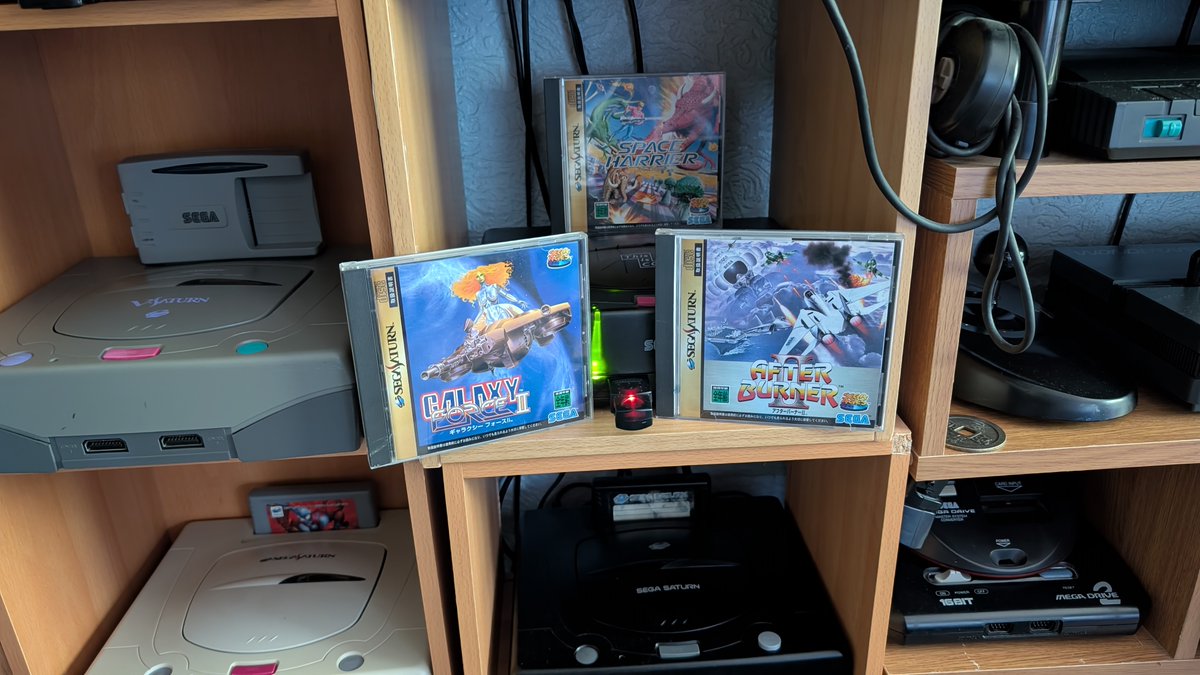 sonicgdavies's tweet photo. More 80's SEGA Arcade magic, Saturn style #SEGA #SegaSaturn #SpaceHarrier #AfterBurner2 #GalaxyForce2 #SegaAges https://t.co/Zx67onQi3W
