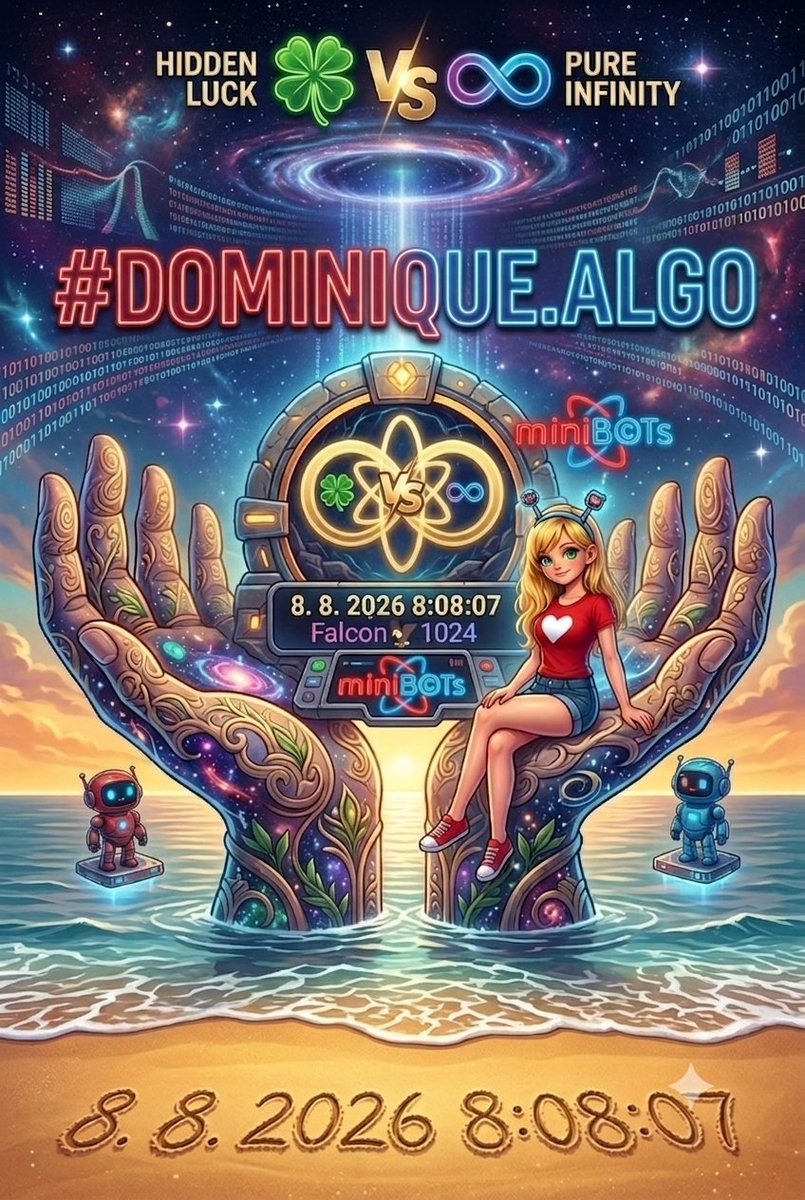 XYZalgoXYZ's tweet photo. DominiQue Identity PQC Falcon🦅1024.

♀️♾️ 8.8. 2026 8:08:07🍀

https://t.co/XL8kQL42pl 🎧🔉

​#Dominique #PQC 
#identity #Falcon1024
#NFD  #Algorand https://t.co/Hq8Cmni9Kj