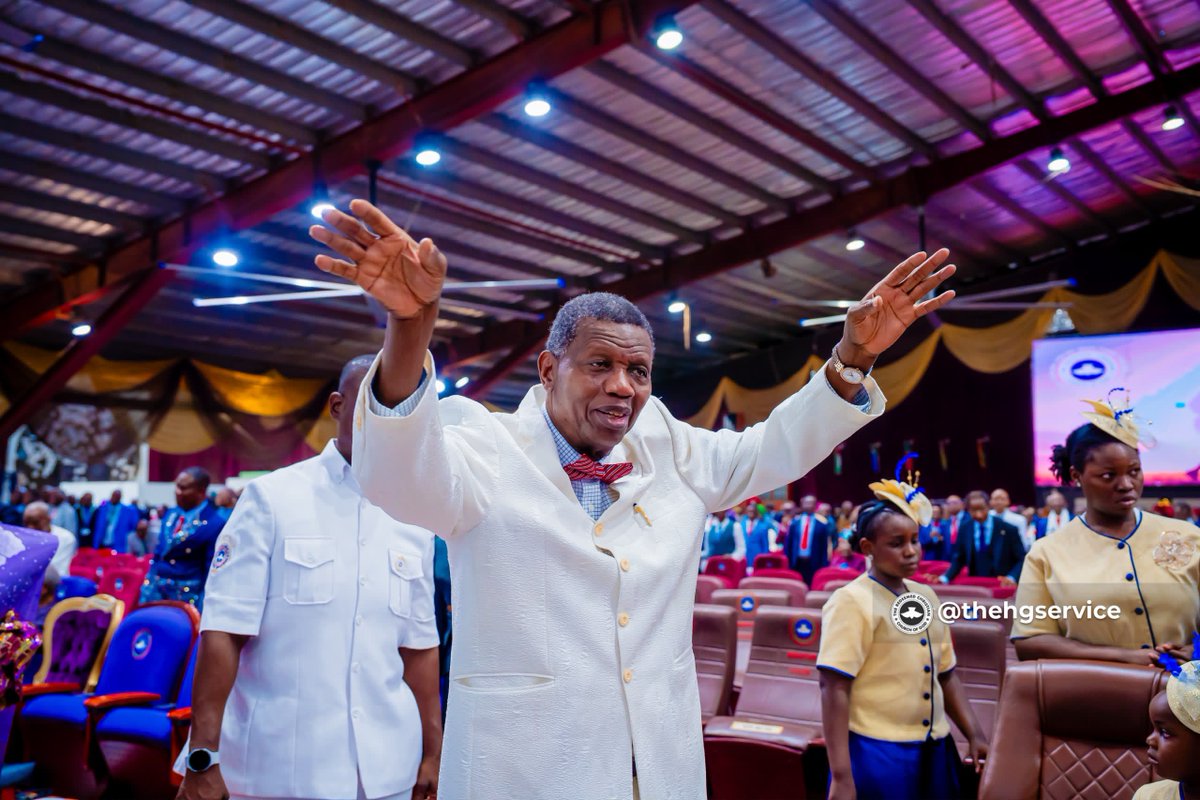 TheHGService's tweet photo. I want to say thank you to the engineers, traffic mayors, prayer warriors, ushers, choir, children teachers, media, pastors, kitchen staff and volunteers, and every single person who has worked during the Convention. 

Thank you to you for coming for the Convention.

I want to say thank you to my wife for taking care of all our guests while I was in the prayer room, and still taking care of me.

If Jesus tarries, I will see you at the next Convention. 
Theme: The Most High God

- Pastor Adeboye 

Day 7
Thanksgiving Service

#MountainMovers
#HolyGhostConvention2026
#RCCG