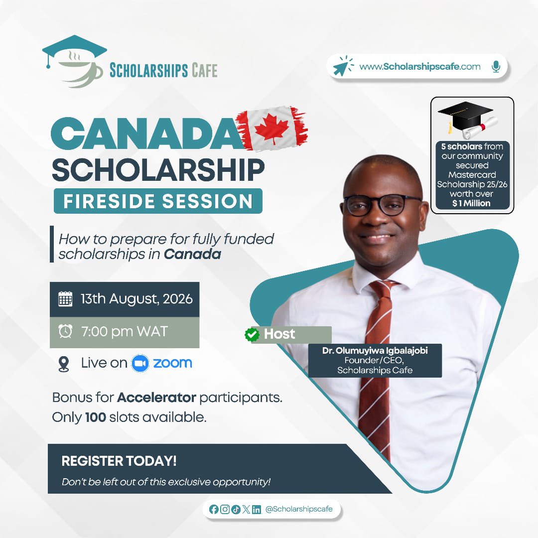 olumuyiwaayo's tweet photo. Do you desire to study in Canada? 🇨🇦

Are you looking to understand the Canadian admission process, identify funding opportunities, and position yourself for success? https://t.co/0pgzMyy5fb