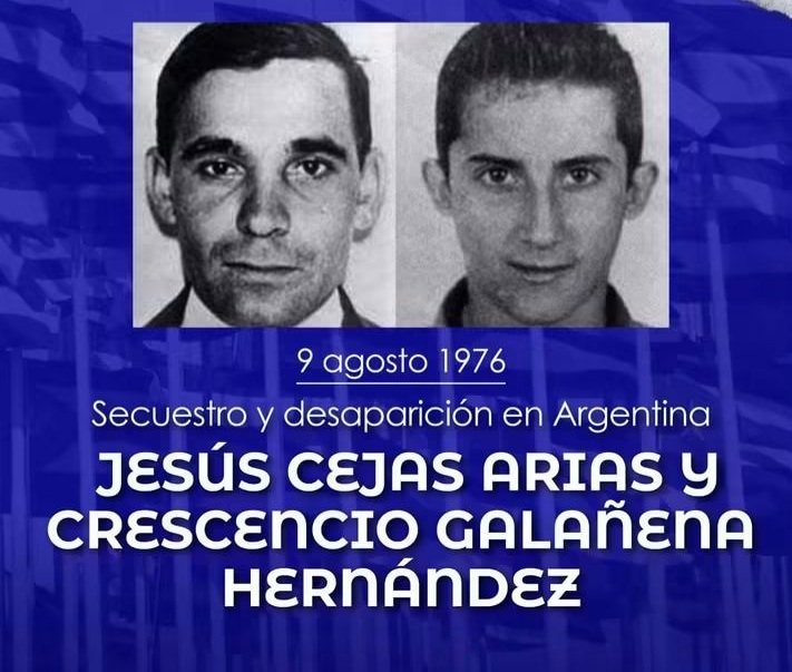 DrRobertoMOjeda's tweet photo. El 9 de agosto de 1976 fueron secuestrados en Argentina los diplomáticos cubanos Jesús Cejas y Crescencio Galañena, posteriormente torturados y desaparecidos; así actúan los fascistas como los que hoy pretenden imponerse al mundo. #NoAlFascismo https://t.co/cm1vtCa8xG