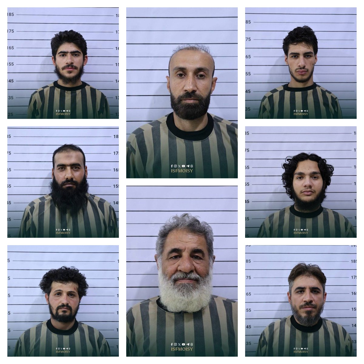 QalaatAlMudiq's tweet photo. The leader of the #ISIS cell, nicknamed "the Chinese", and his men after being arrested by Security forces &amp; the Intelligence in #Quneitra province. https://t.co/WSu5mwC6X2
