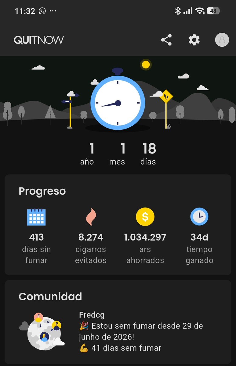 PuchyASecas's tweet photo. @agustinromm Mirá @agustinromm te recomiendo esta app, que no tiene nada de especial, pero si te da ese empujoncito cada vez que te ataca la ansiedad y querés claudicar. Ves el progreso en los resultados y te anima a ir por más. Sin querer queriendo, mira estos número.
Abrazo y fuerza! https://t.co/Qd7EZmPoJN