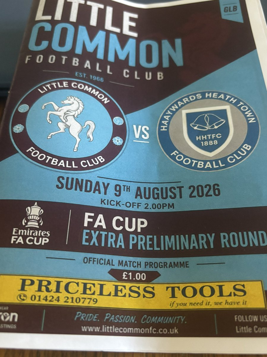 Bald_Ghopper's tweet photo. Game 55/2026
🗓️ 9/8/2026
FA Cup Extra Preliminary Round 
🏟️ Recreation Ground, Little Common 
FT 1-4
@littlecommonfc @HHTFC https://t.co/iC2KCoWfZS
