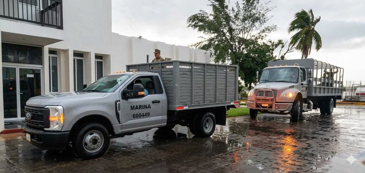 azucenau's tweet photo. 🌧️ Activan Plan Marina en Mazatlán

La Secretaría de Marina activó el Plan Marina, Fase de Auxilio, tras las fuertes lluvias registradas esta madrugada.

Elementos navales realizan labores de limpieza y desazolve en colonias afectadas. ⚠️ La Semar pidió extremar precauciones y evitar actividades en playas.

David Galván vía @Radio_Formula.
