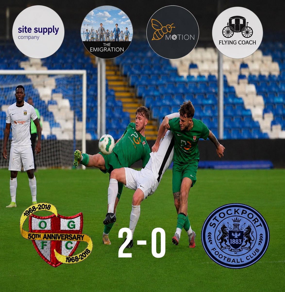 OffyGreenFC's tweet photo. OGFC 2-0 Stockport 1883

1st game back and back with a win &amp; clean sheet, good minutes in the legs for the lads🙌🏼💚

⚽️ Alfie
⚽️ Carl

MOTM - @AidenDwyer10 https://t.co/4krvqsyqjy