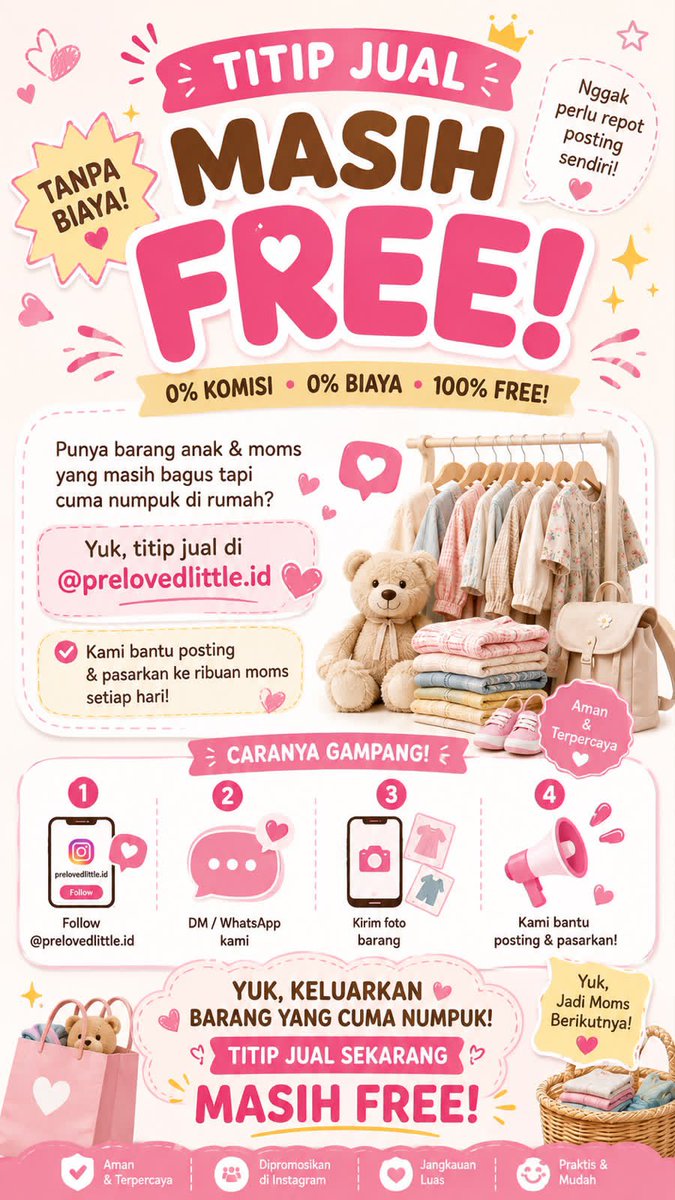 nextday_nails's tweet photo. Adakah disini yg mau preloved barang2 yg udh gak kepakai? Kayak baju, pompa asi, sepatu, aksesoris, pokoknya keperluan ibu &amp; anak. Aku masih ada slot free nihh. Kita bantu promosiin di IG dan threads yaa

#zonauang #zonajajan #prelovedmurah https://t.co/nl6xm6jbjq