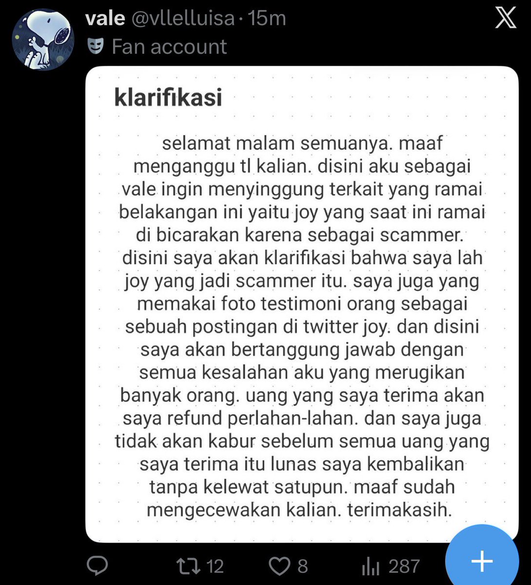 WinterBearSnoww's tweet photo. Kasus hari ini ya pelaku yg jg dulu seller pakai foto testimoni buyer lalu dipakai foto itu untuk scam org2 yg dgn akun joy joy. Aku saran ke buyer yg tau fotonya dipake buat tanya ke seller langsung dan seller masih membela diri kalau bukan dia dan ada yg curi fotonya tapi hasilnya ya… pelakunya seller sendiri 🙂🫴 so be careful ya guys sekian dan terima kasih 🙏🏻