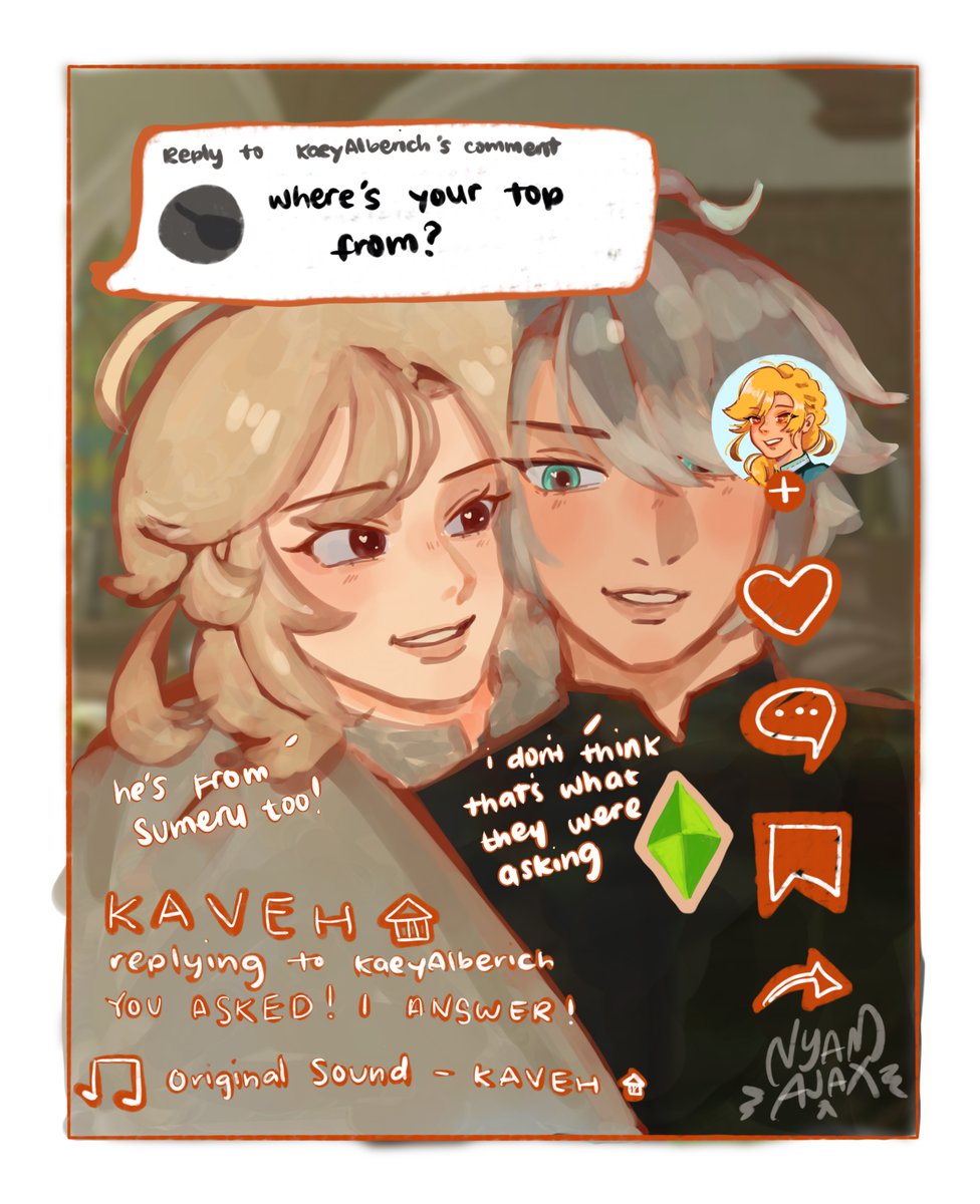 nyamajax's tweet photo. #haikaveh modern au where kaveh is a content creator   and he gets a completely normal question https://t.co/S5wO6tySfN