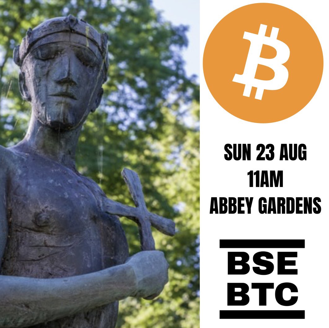 BSEBTC's tweet photo. Bitcoin meet-up

Sunday 23 August
11am
Abbey Gardens

👶family-friendly
🐕 dog-friendly
🥪bring a picnic

///cafe.generally.slip

#burystedmunds
#suffolk
#bitcoin https://t.co/ZJ7sOoPuhs