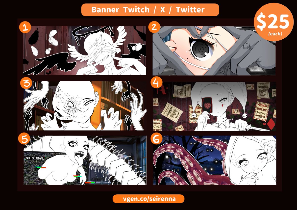Seirenna's tweet photo. "Want to go scare some people with me?  😈👻"

Just opened a new Early Halloween Banner YCH batch on my VGen~~

It's $25 each and you can use it as you want 🤎🖤🤎

➡️https://t.co/1GPlJbxEwO

#Halloween #VTuber #YCH #Vgen https://t.co/6D085J2Mkm