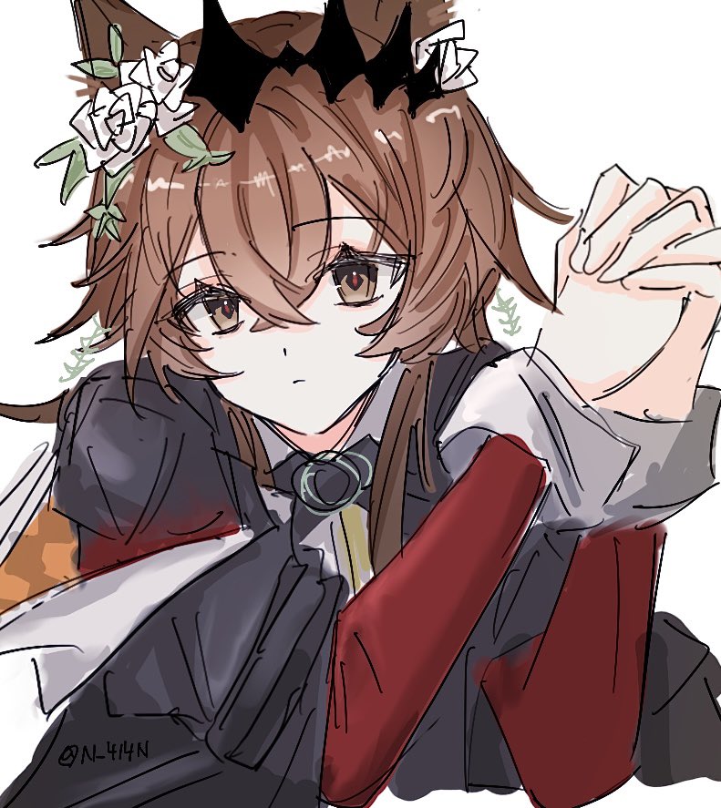 N_414N's tweet photo. #アークナイツ版深夜の真剣お絵かき60分一本勝負 
遅刻スミマセン(T_T)  ヴァンデラちゃん🤍🖤 https://t.co/ElY3sdxDwN