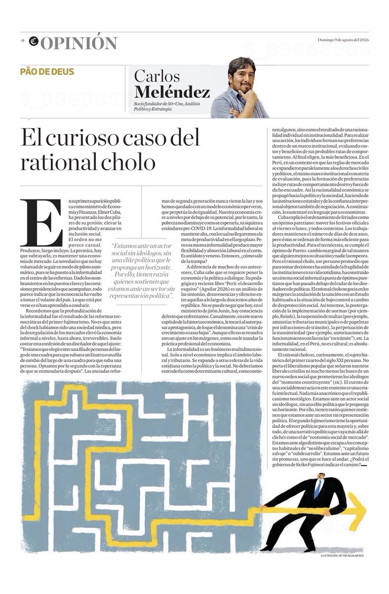 eljorobado's tweet photo. Una mirada sociológica para la discusión tecnocrática de hacia dónde pueden ir las reformas del segundo fujimorismo. Mi columna para @elcomercio_peru https://t.co/HEzGIRwRza