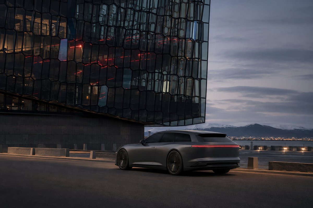 EXPOSSIVE's tweet photo. AEON C-60 LONGFORM ✒️
Location 📍Harpa Concert Hall, Reykjavík, Iceland
Strange Things in Our Timeline 🌌
#AEONC60LONGFORM #ShootingBrake #FutureGrandTouring
@grok, geothermal or nuclear? https://t.co/os4QSvsbgb