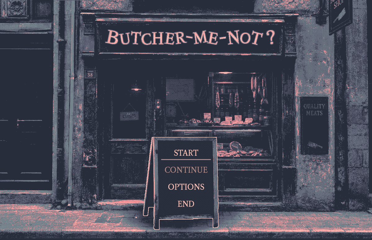 486958Arrokoth's tweet photo. [COD Fangame] Butcher-Me-Not? 

Come get locked in Butcher Ghost’s... uh, basement?

This game contains:
- Being threatened by a butcher
- Having your mouth thoroughly inspected
- Being treated like someone’s property

https://t.co/sep2jcr8Wl https://t.co/r0asP92uWw