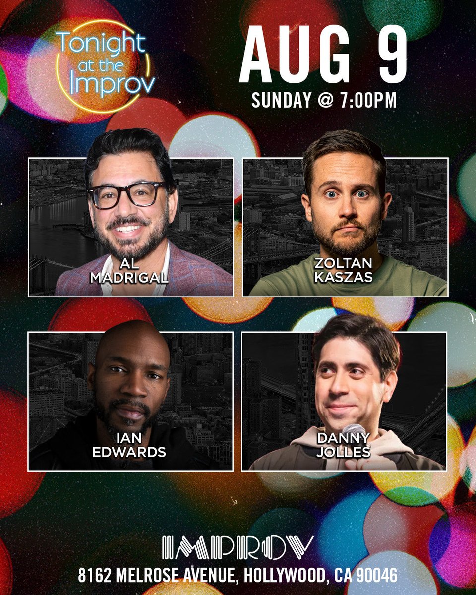 HollywoodImprov's tweet photo. Great show Tonight at 7pm in The Main Room featuring @almadrigal @ZoltanCOMEDY Shapel Lacey, @IanEdwardsComic @DannyJolles @JMScomedy @MichaelRapaport @laurapeek_ @marx_matthew &amp; more! Get tickets at https://t.co/2zDeuaxUJc 

#hollywoodimprov #comedy https://t.co/aH9OCWlxXi